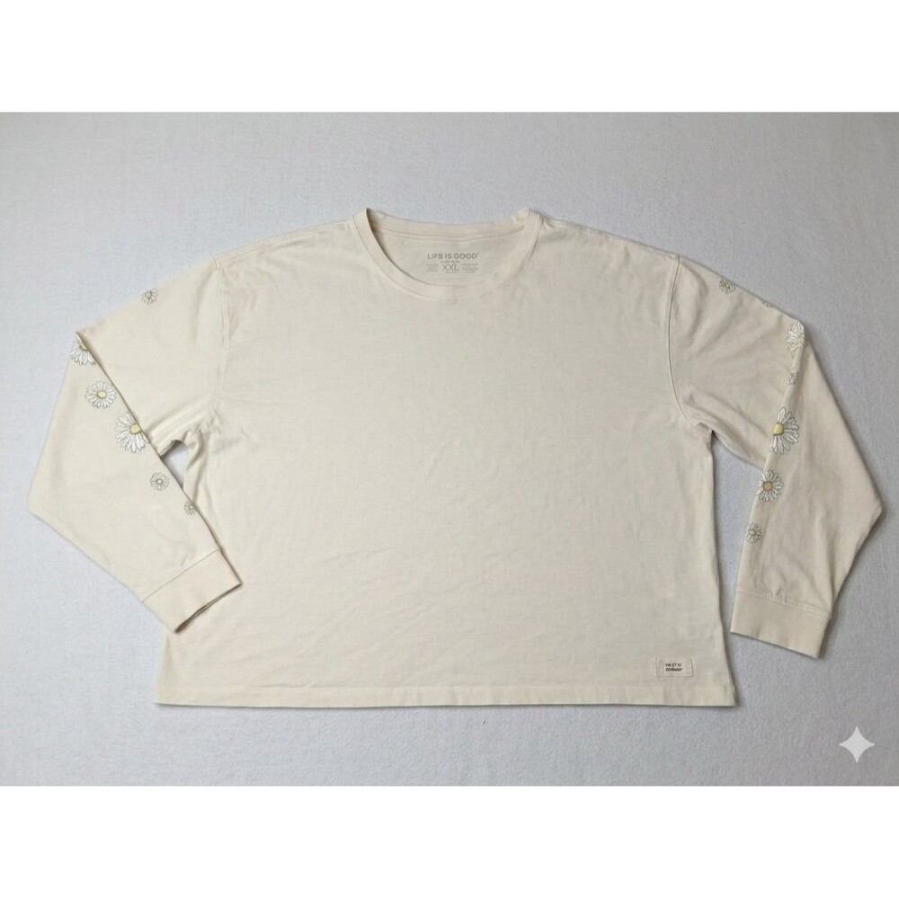Life Is Good Crusher Long Sleeve Daisy Print T-Shirt XXL